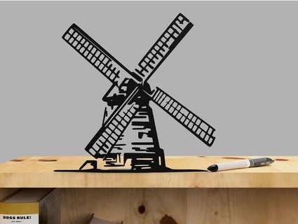 Moulin vent silhouette 3d print model - Mito3D
