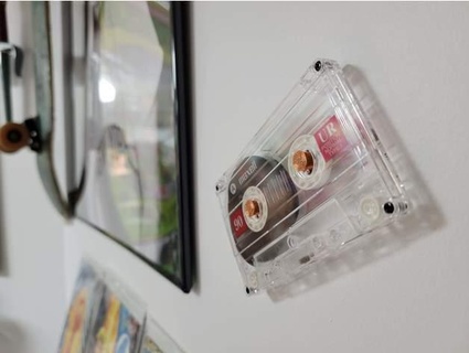 cassette music tape wall mount 2 sided rebootfl0k 3d print model - Mito3D