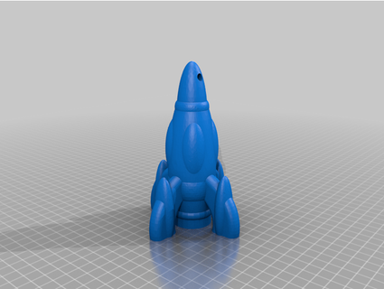 retro rocket 004 geocache lego maker 3d print model - Mito3D