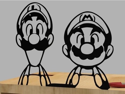 Mario bros silhouette 3d print model - Mito3D