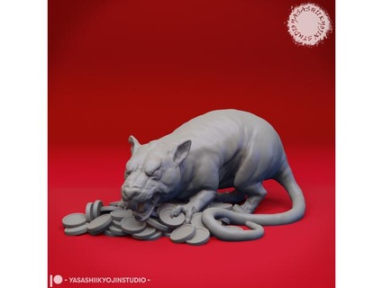 maks giant rat - tabletop miniature yasashii 3d print model - Mito3D