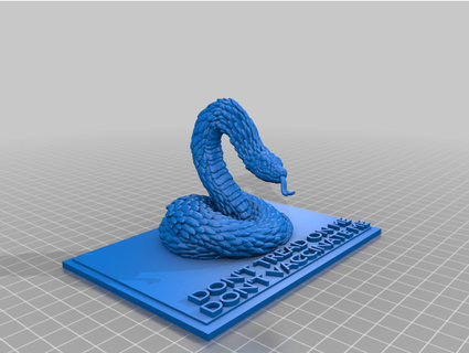 gadsden serpente bandiera 3d William cancelli 3d print model - Mito3D