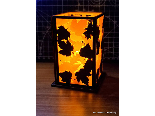autunno foglie lanterna laptop guy 3D print model - Mito3D