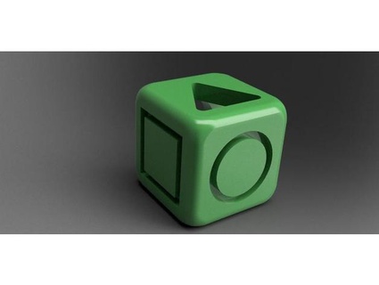 20mm calibrage moitié creux cube calamar Jeu bleu 3d print model - Mito3D