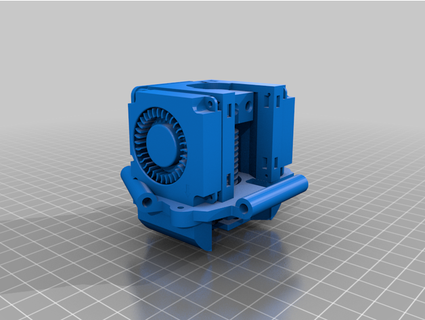 flsun q5 universal v6 effector - double blower fan chirpy8 3d print model - Mito3D