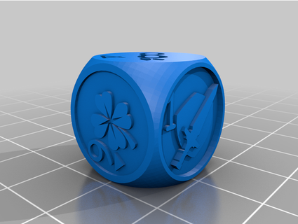 dice paper dungeons game typedef 3d print model - Mito3D