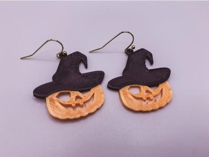 dual extrusion pumpkin earrings lexizoey 3d print model - Mito3D
