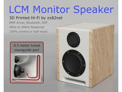 lcm monitor speaker - 40hz waveguide bluetooth dsp zx82net 3d print model - Mito3D