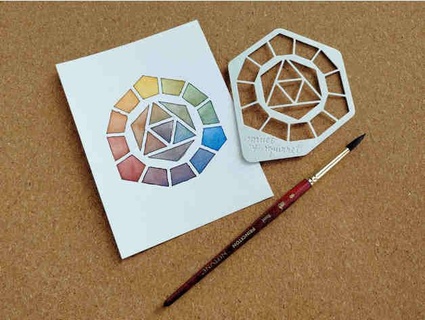 geometric color wheel stencil - updated spruceandsquirrel 3d print model - Mito3D