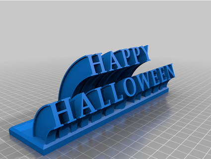 glücklich Halloween Beschriftung Drucken Nachrichten 3d print model - Mito3D