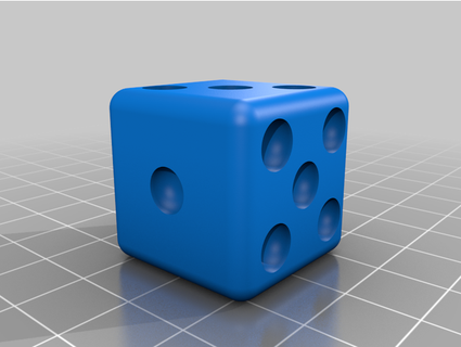 1-inch 6 sided die - rounded greenliongraphics 3d print model - Mito3D