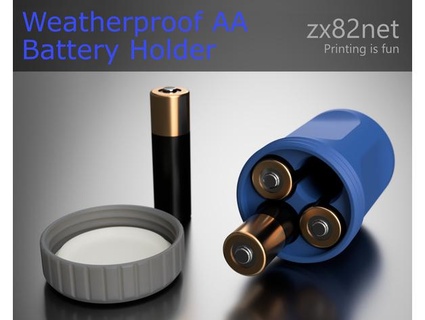 imperméabiliser aa batterie espace rangement zx82net 3d print model - Mito3D