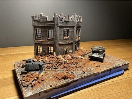 batalla Berlina edificio 1 72 dioramas oficial 3d print model - Mito3D