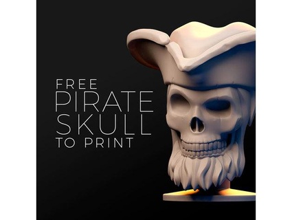 pirate skull polydraw 3d print model - Mito3D
