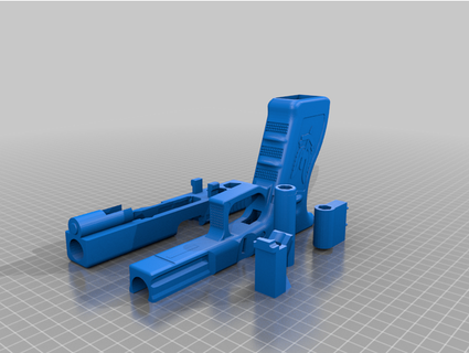glock 17 - 1 model functioning slide magazine+ disconnected barrel realism capital letter e 3d print model - Mito3D