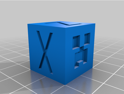 Minecraft xyz calibración cubo 20 mm ratnesh 3d print model - Mito3D