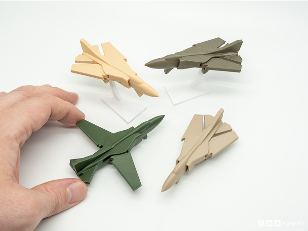 print-in-place articulated mig-23 jet fighter improved wingdesign agepbiz 3D print model - Mito3D