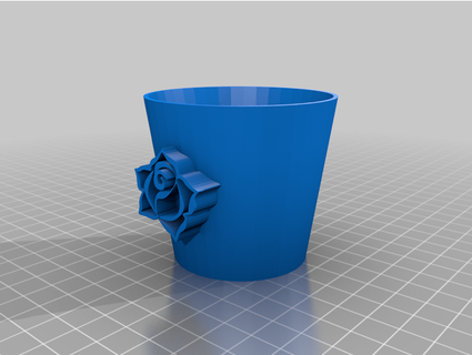 Rose pot ricoobj 3d print model - Mito3D