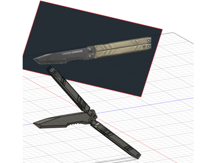 functioning recon butterfly knife valorant extra parts required blucitry 3d print model - Mito3D