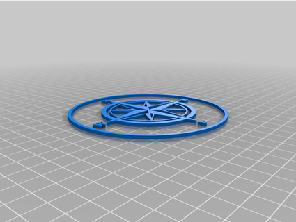 Kompass Rose 2 Untersetzer moret3d 3d print model - Mito3D