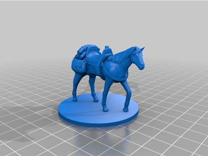 riding horse saddlebags miniature gaming kromlekthemad 3d print model - Mito3D