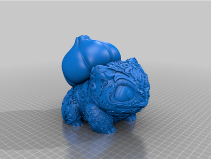 ornemental bulbasaur solide makeraveric 3d print model - Mito3D