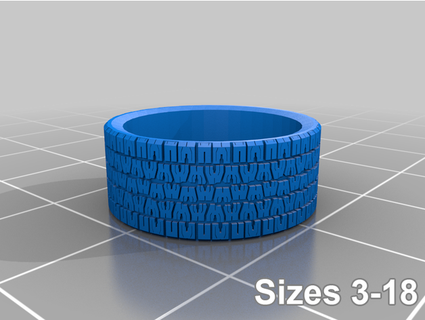 bf goodrich radial ta tire tread ring sizes 3-18 ddd designs 3d print model - Mito3D