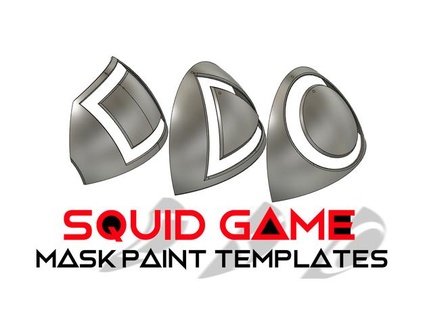 squid game inspired - mask paint templates pandaprops 3d print model - Mito3D
