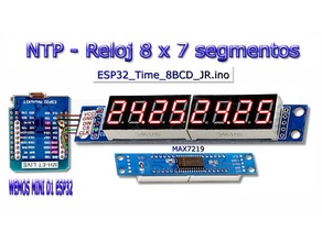 précision l'horloge esp32 7segment électronique 7 segments arduino afficher Cas gaine DIY wemos 3d print model - Mito3D