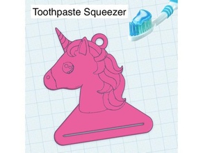 unicorn toothpaste squeezer bathroom cute kids toothbrush 3d print model - Mito3D