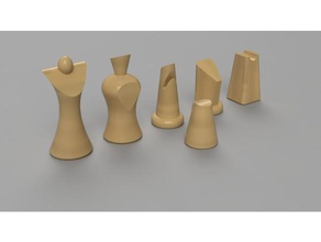 modern chess pieces 3d print model - Mito3D