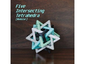intersecting tetrahedra - modular math art geometric geometry origami polyhedra polyhedron tetrahedron 3d print model - Mito3D