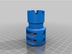 airsoft ak74 muzzle device dtk-2 24x1 5 thread - lines large ports removed hobby 3d print model - Mito3D