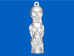 inhabituel ornements 3 sage crânes décor Noël décoration ornement Halloween crâne arbre 3d print model - Mito3D