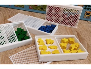 carcassonne grande scatola meeple vassoio giocattolo gioco Accessori contenitore hans glck coperchio 3d print model - Mito3D