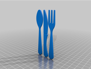 besteck - messer gabel ffel cutlery knife fork spoon kitchen & dining 3d print model - Mito3D
