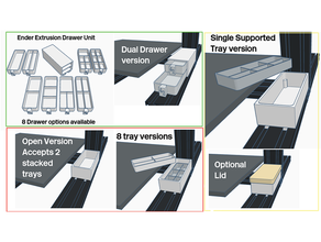 extrusão quadro Armação armazenamento solução 3d impressora acessórios recipiente gavetas ender banheiras 3d print model - Mito3D