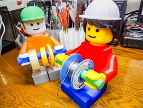 Lego hombre sentado versión baño papel soporte bricolaje diy soldar soldadura herramienta cinta rodar 3d print model - Mito3D