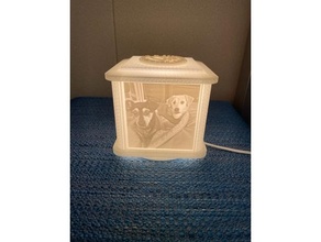 litofania scatola rotante base arredamento 3d print model - Mito3D