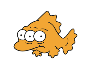 Simpsons peixe piscando parede arte 2d 2dart 3d bart Simpson decoração 3d print model - Mito3D
