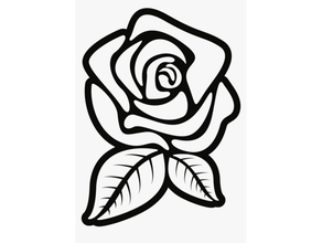 Rose Mauer Kunst 2d 2dart 3d Dekor Dekoration Blume Blumen Natur Gliederung friedlich 3d print model - Mito3D
