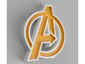 avengers logo marquee led decor captain marvel hulk ironman iron man studios universe spiderman homecoming thor 3d print model - Mito3D