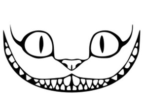 Cheshire gato sonreír pared Arte 2d 3d Alicia mundo maravilloso dibujos animados 3d print model - Mito3D
