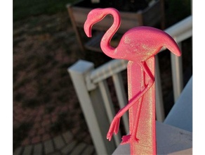 caixa correio bandeira flamingo ar livre jardim suporte florida enviar Rosa universidade 3d print model - Mito3D