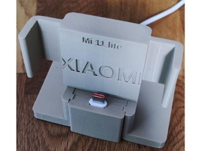 xiaomi mi 11 Light Incl custodia in silicone mobile Telefono caricabatterie scala smartphone titolare supporto In piedi USB 3d print model - Mito3D