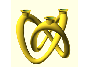 yonca düğüm şamdan dekor mum Kulp destek heykel 3d print model - Mito3D
