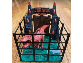 jurassisch Park rex Käfig Spielzeuge Spiele Dinosaurier 3d print model - Mito3D
