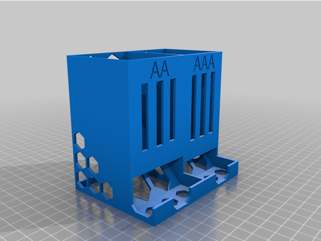 squelette batterie titulaire soutien aa aaa organisation 3D print model - Mito3D