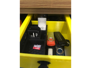 sd carte titulaire soutien bureau tiroir Bureau tiroirs micro petit pièces espace rangement 3d print model - Mito3D