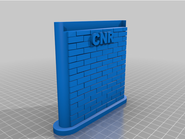 ho bridge abutment brick v22 3d printing 187 canadian national cnr scale train 3D print model - Mito3D